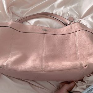 Baby pink leather coach purse